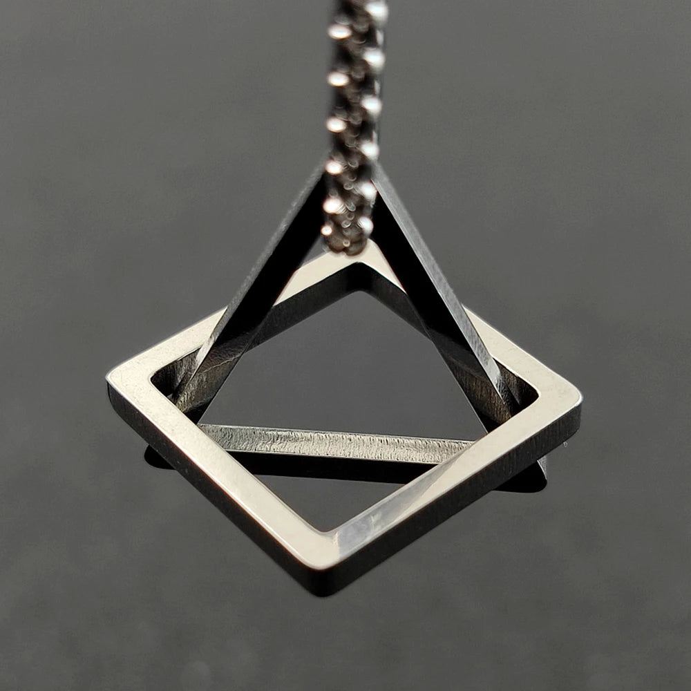 DRAVEN — Geometric Triangle Couple Necklace – Stainless Steel Jewelry for Men and Women