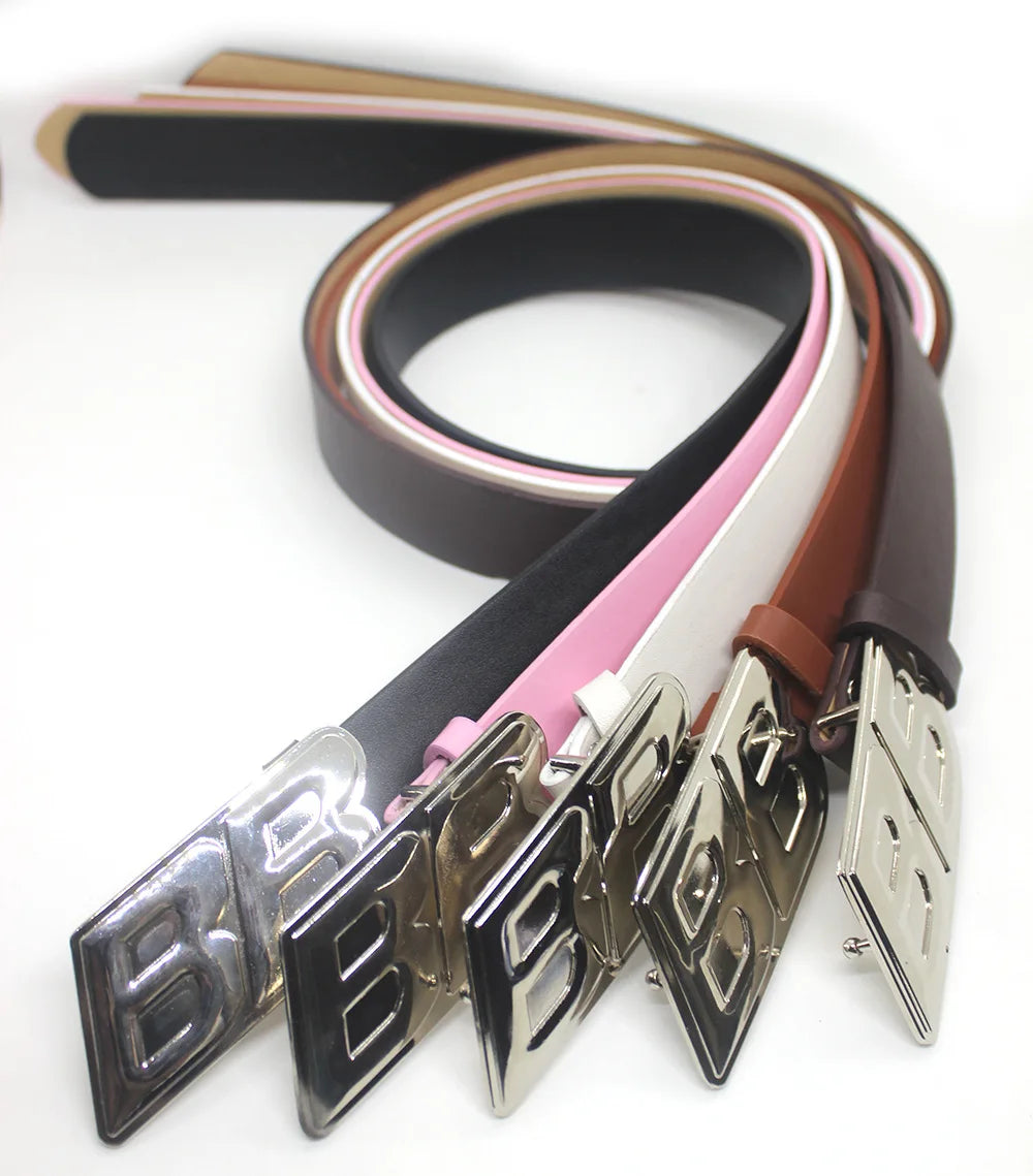 DRAVEN — Y2K PU Leather Belt Men 2023 Designer B Buckle