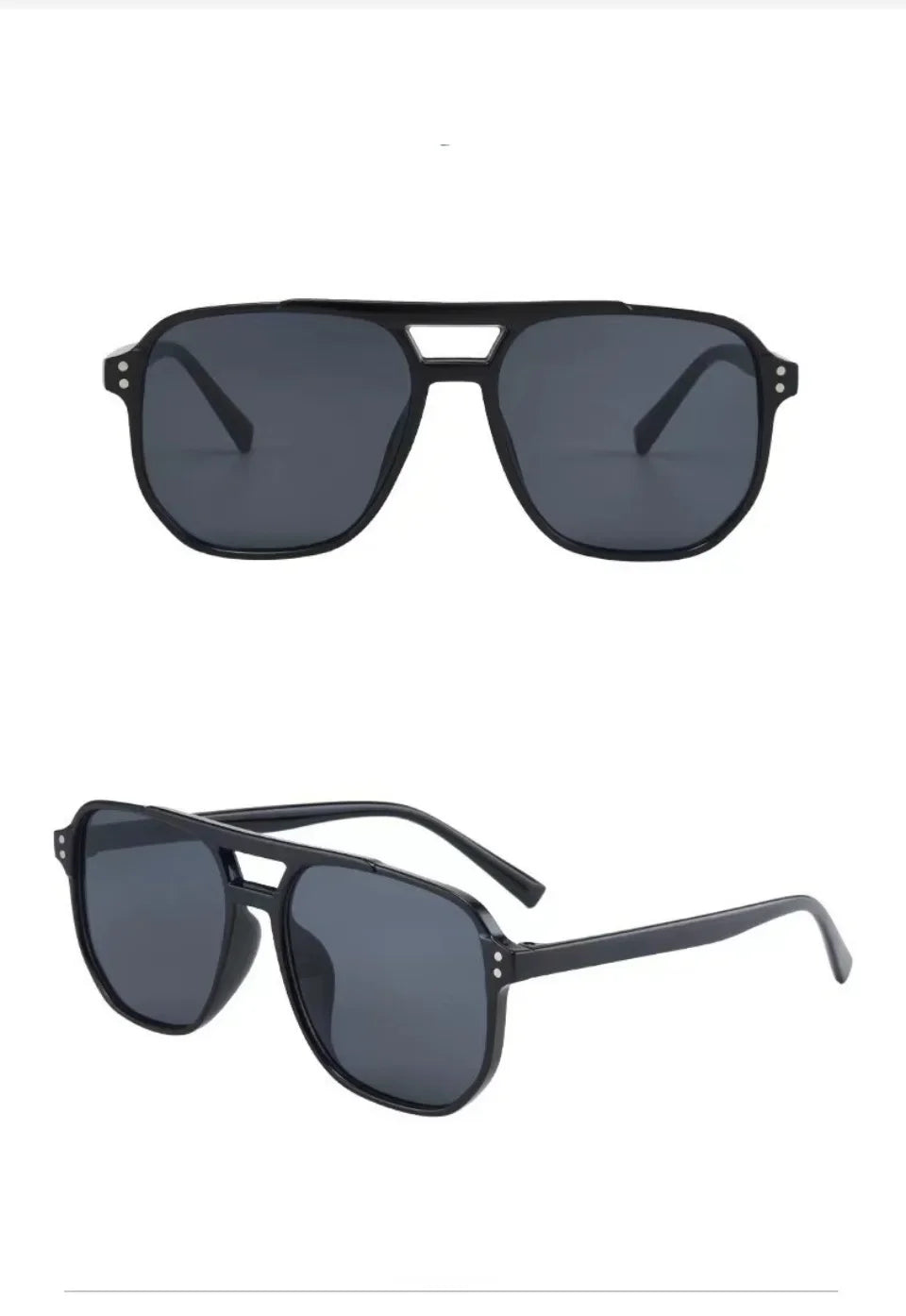 DRAVEN — Oversized Square Sunglasses – Classic Black Lens