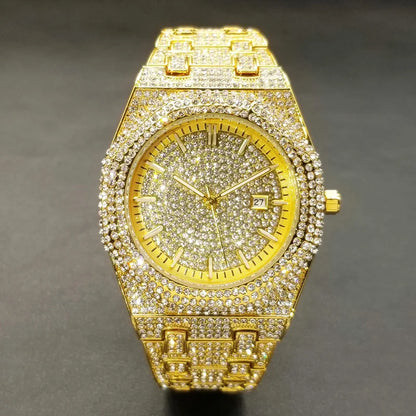 Ice Reign – Men’s Silver Steel Watch with Crystal Detailing – Elegant Men's Accessory | Accessorio Uomo Elegante