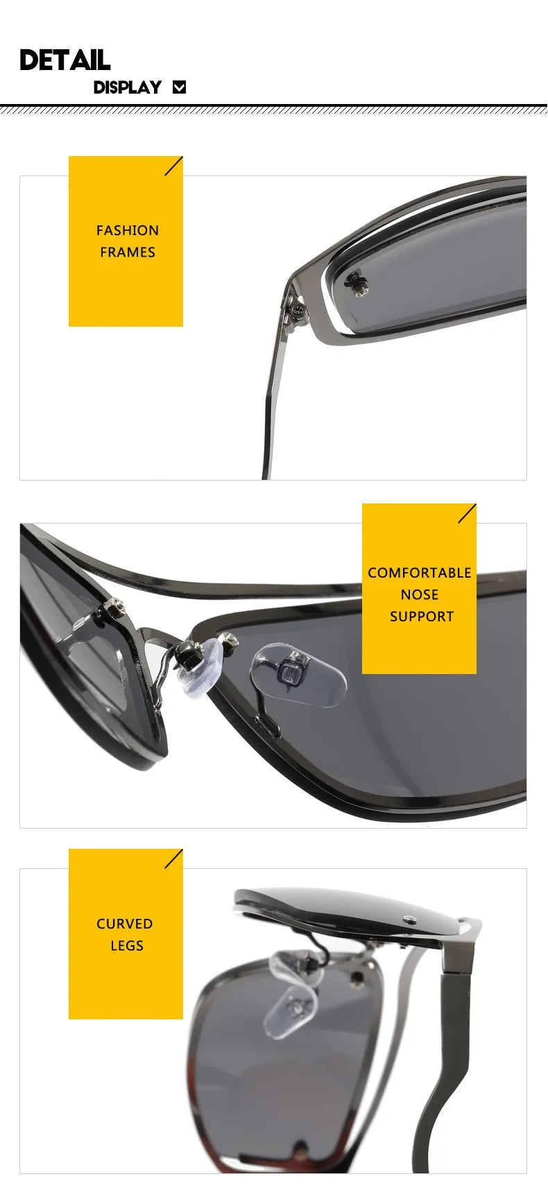 DRAVEN — Square Goggle Sunglasses – Y2K Sports Punk Style