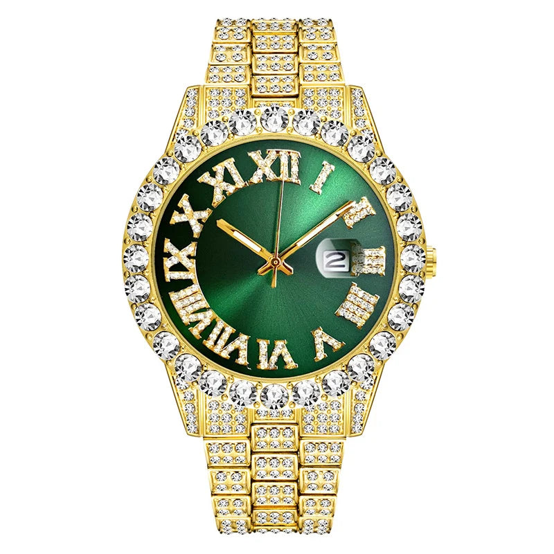 Men’s Bold Shine Watch – Premium Crystal Finish – Elegant Men's Accessory | Accessorio Uomo Elegante