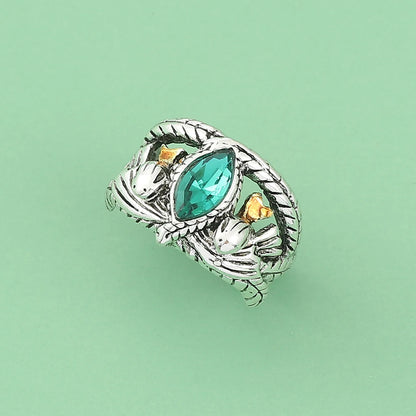 Lord of Barahir Green Crystal Ring – Elegant Men's Accessory | Accessorio Uomo Elegante