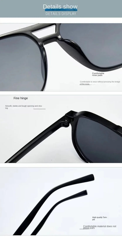 Oversized Square Sunglasses – Classic Black Lens – Elegant Men's Accessory | Accessorio Uomo Elegante