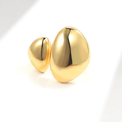 Minimalist Double Oval Gold Ring – Elegant Men's Accessory | Accessorio Uomo Elegante
