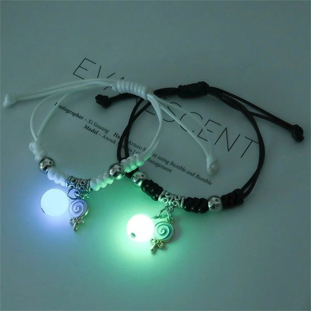Luminous Beaded Couple Bracelets – Elegant Men's Accessory | Accessorio Uomo Elegante
