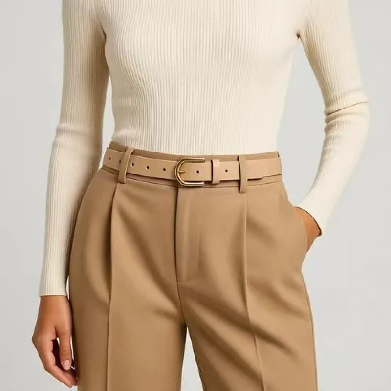 DRAVEN — Women's Glossy Belt Casual Versatile Basic Style