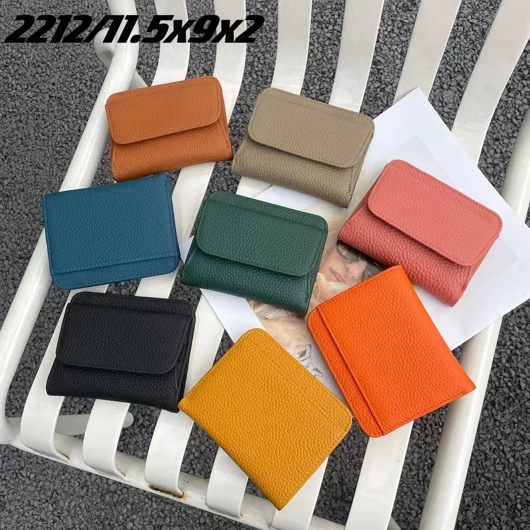 Genuine Leather Wallet Women 2025 Folding Small Design – Elegant Men's Accessory | Accessorio Uomo Elegante