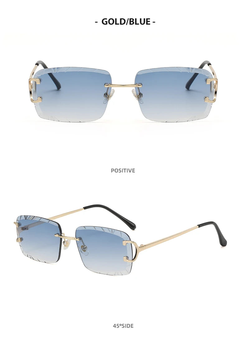 DRAVEN — Square Rimless Sunglasses – High-Grade Metal Design