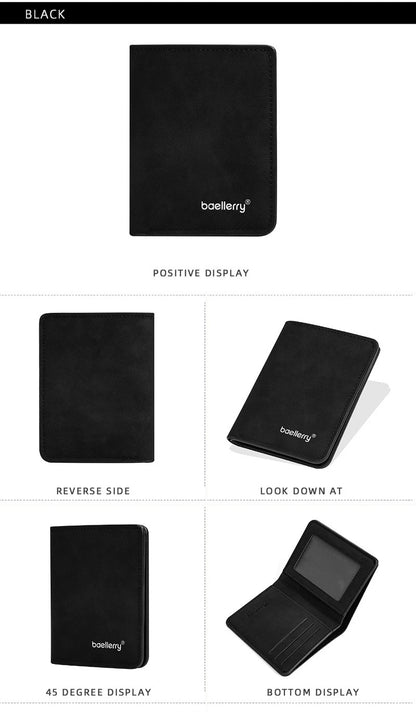 Baellerry PU Leather Wallet Men Minimalist Money Clip – Elegant Men's Accessory | Accessorio Uomo Elegante
