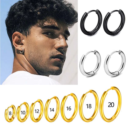 Gold Stainless Steel Hoop Earrings