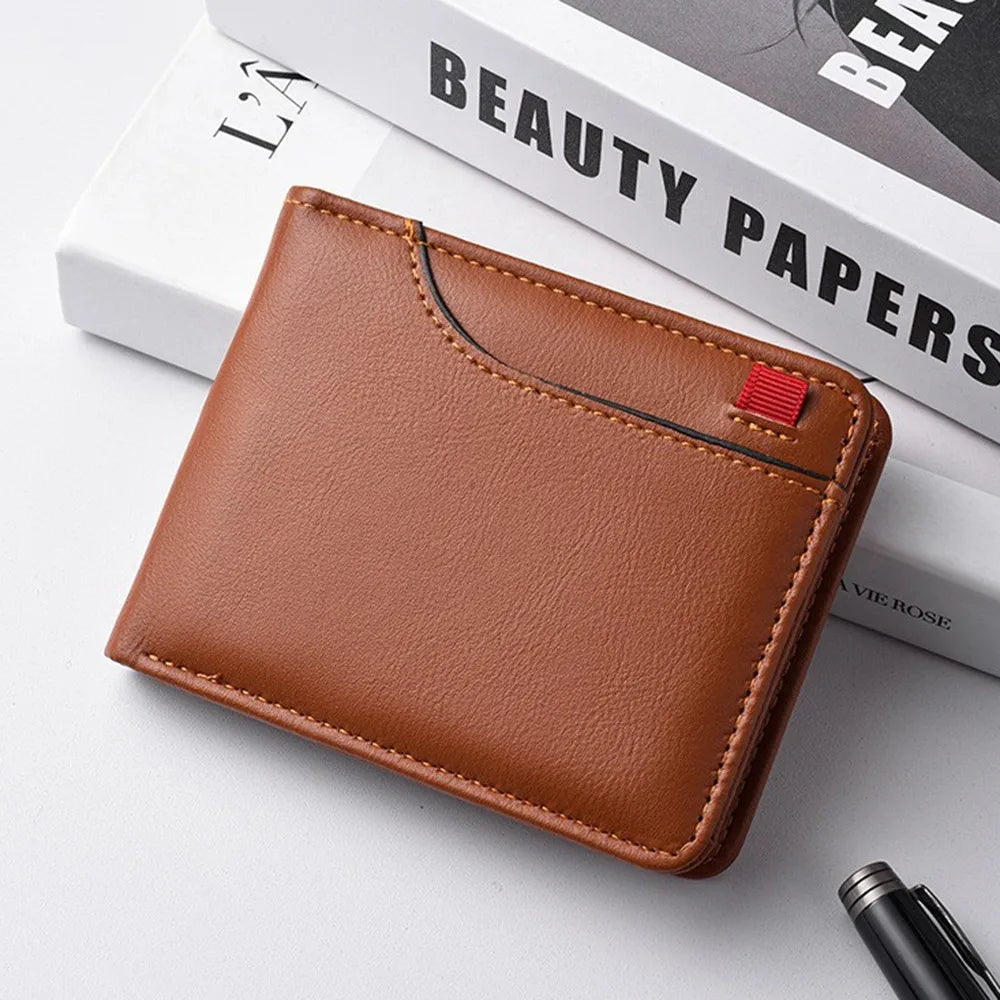 DRAVEN — Classic Leather Bifold Wallet Men Business Short Design