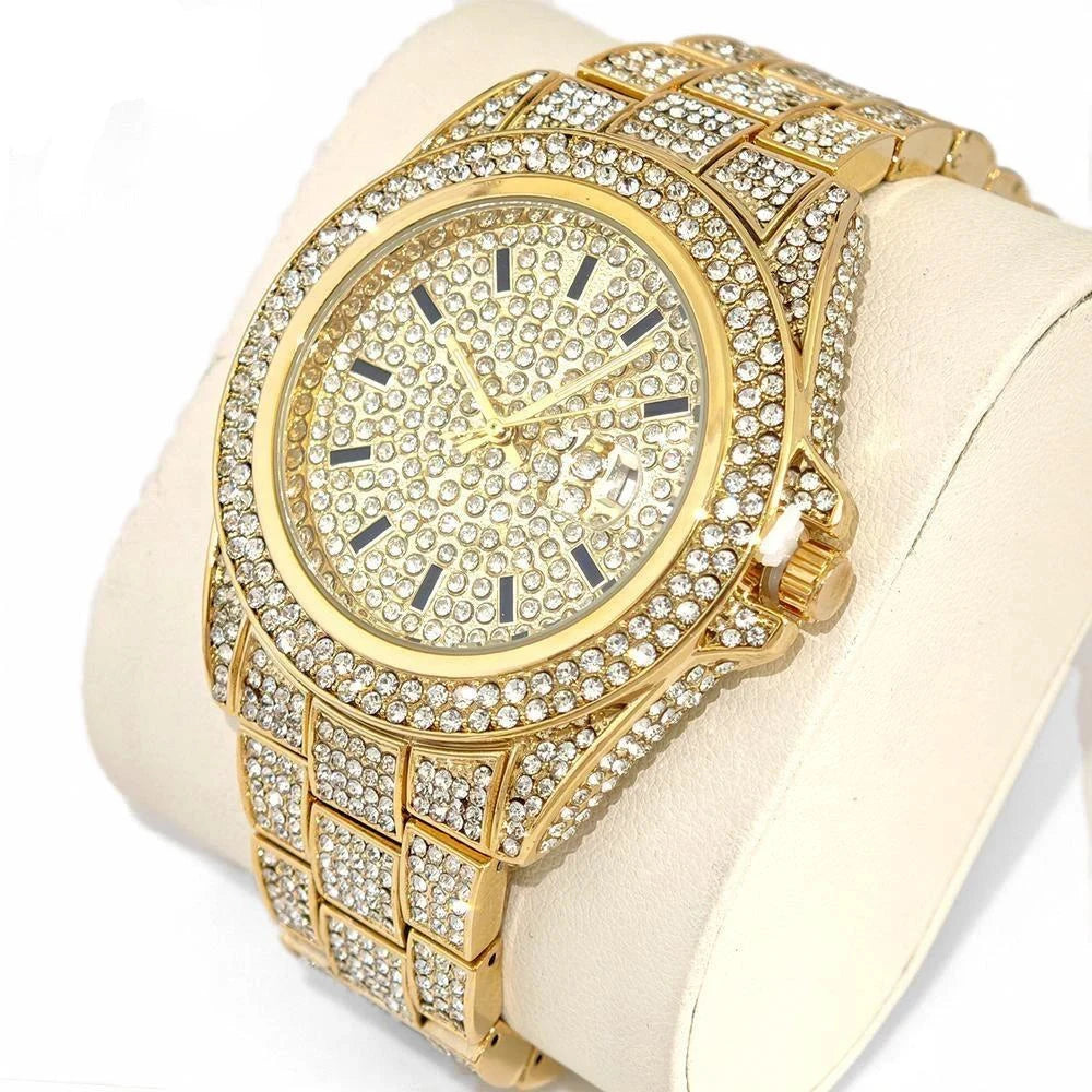 Frost Legend – Men’s Ice Steel Precision Watch with Calendar – Elegant Men's Accessory | Accessorio Uomo Elegante