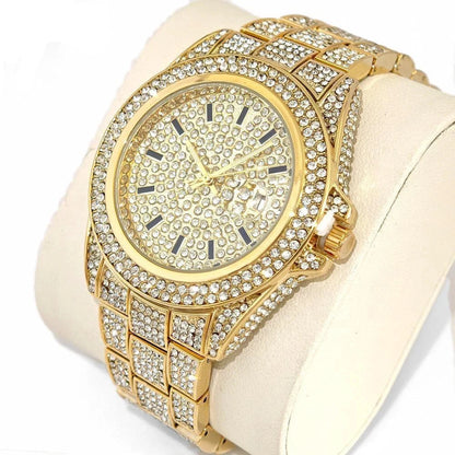 Frost Legend – Men’s Ice Steel Precision Watch with Calendar – Elegant Men's Accessory | Accessorio Uomo Elegante