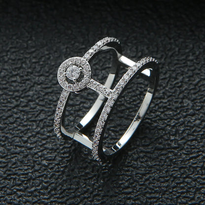 18K Gold Geometric Zircon Ring