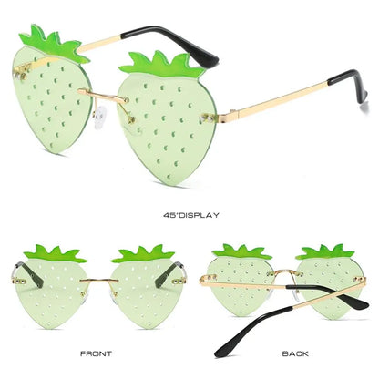Strawberry Sunglasses – Unique Rave Party Retro Eyewear – Elegant Men's Accessory | Accessorio Uomo Elegante