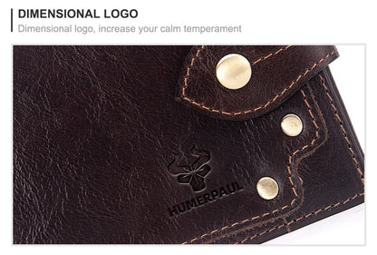 Genuine Leather Slim Wallet Men Minimalist RFID Design – Elegant Men's Accessory | Accessorio Uomo Elegante