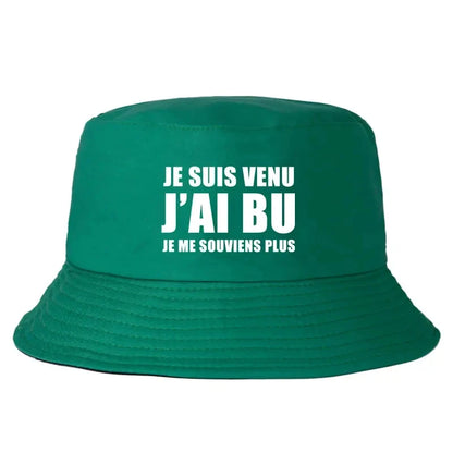 Reversible “Je Suis Venu J’ai Bu” Bucket Hat – Trendy Summer Style