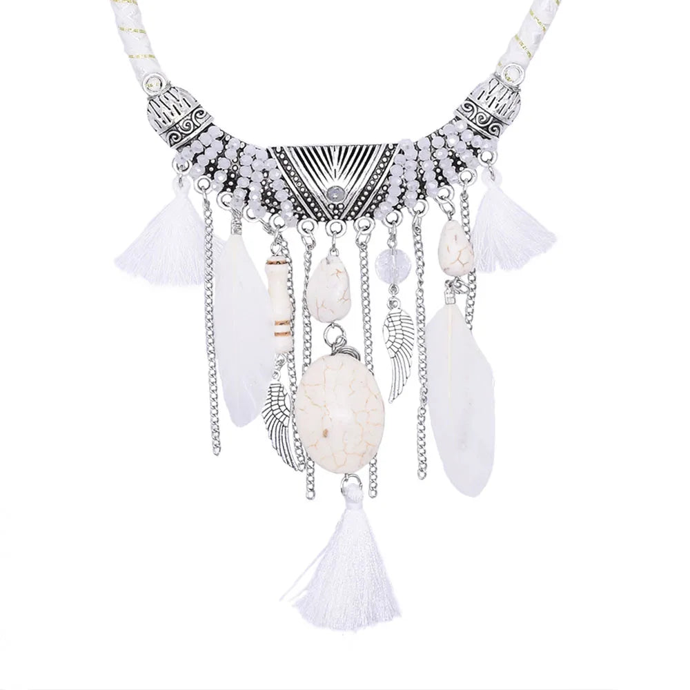 DRAVEN — Vintage Turquoise Bohemian Necklace – Unique Ethnic Design for Parties