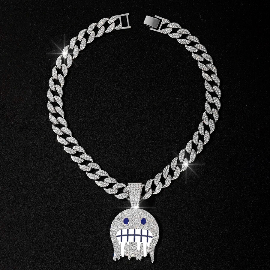 DRAVEN — 15mm Cuban Chain Necklace with Cold Face Pendant – High-Polish Finish