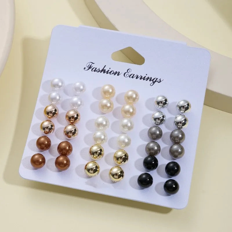 Imitation Pearl Earring Set – Elegant Men's Accessory | Accessorio Uomo Elegante