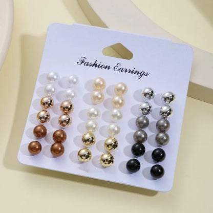 Imitation Pearl Earring Set – Elegant Men's Accessory | Accessorio Uomo Elegante
