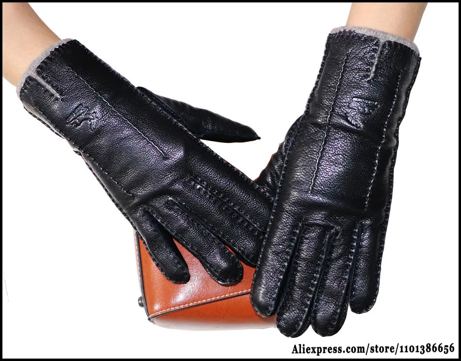 DRAVEN — High-End Deerskin Leather Gloves – Unisex Luxury Winter Style