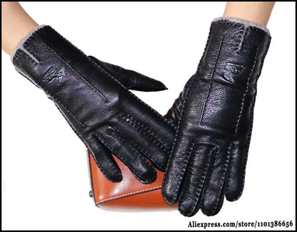 High-End Deerskin Leather Gloves – Unisex Luxury Winter Style