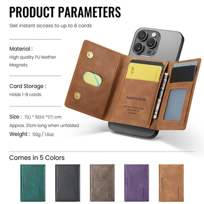 Magnetic Leather Wallet Premium Foldable Mini Design – Elegant Men's Accessory | Accessorio Uomo Elegante