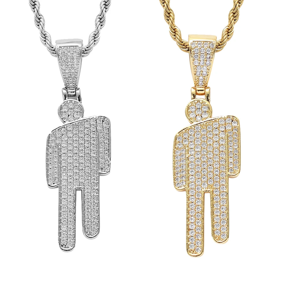 DRAVEN — Zircon Couple Pendant Necklace – Stainless Steel Hip-Hop Street Jewelry