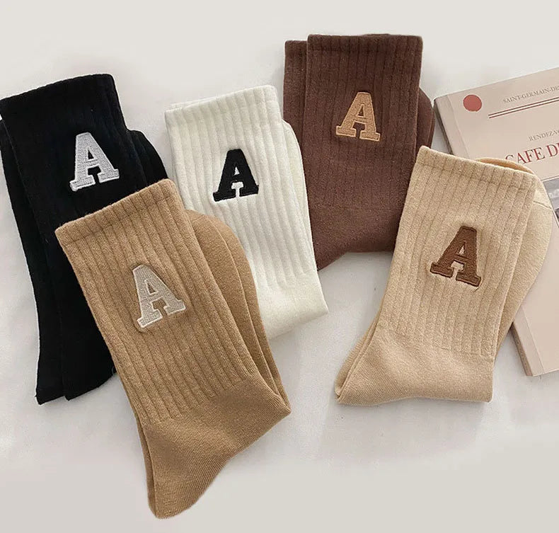 DRAVEN — Women's Kawaii Letter A Socks – Warm Korean Style