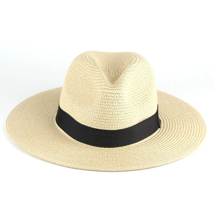 Summer Straw Fedora Hat – Unisex Beach Sun Hat with Ribbon Detail – Elegant Men's Accessory | Accessorio Uomo Elegante