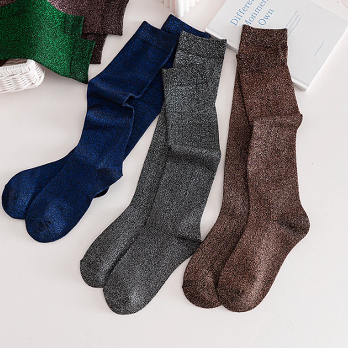 DRAVEN — Shiny Silk Socks – Women’s Luxury Korean Style