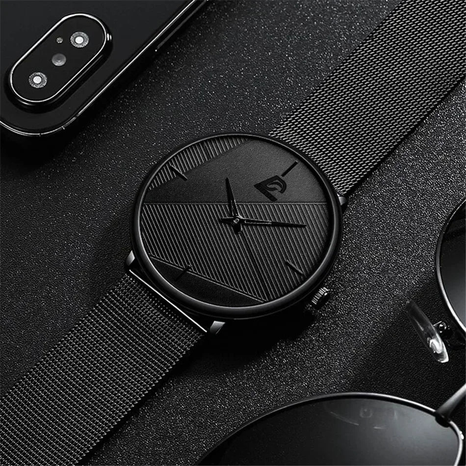 Silent Precision – 2023 Men’s Ultra-Thin Minimalist Watch – Elegant Men's Accessory | Accessorio Uomo Elegante