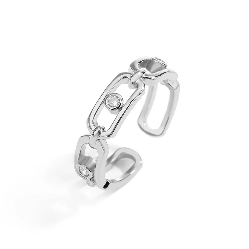 18K Gold Geometric Zircon Ring – Elegant Men's Accessory | Accessorio Uomo Elegante