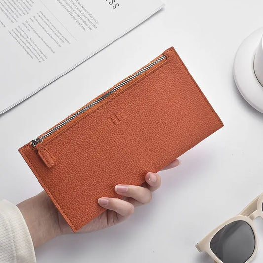 DRAVEN — Ultra Thin Leather Long Wallet 2025 Simple Zipper Design — Wallets & Card Holders | DRAVEN