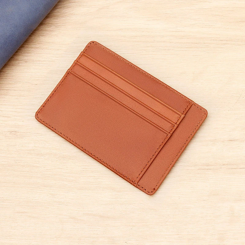 Genuine Leather Card Holder Slim Wallet Unisex Design – Elegant Men's Accessory | Accessorio Uomo Elegante
