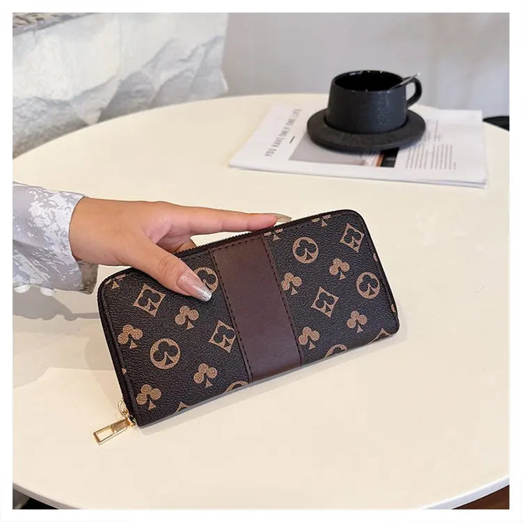 Long Wallet Women 2025 Fashion Print Zipper Design – Elegant Men's Accessory | Accessorio Uomo Elegante