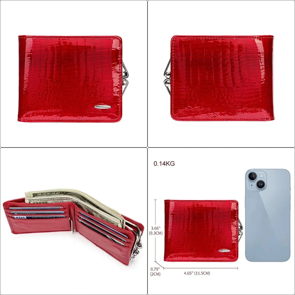 Luxury Genuine Leather Wallet Women Short Clip Purse – Elegant Men's Accessory | Accessorio Uomo Elegante