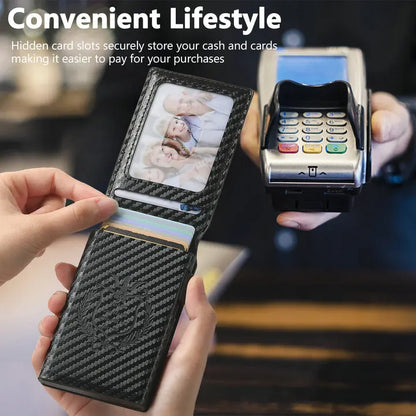 Automatic Card Ejector Wallet Men Faux Leather Slim Case – Elegant Men's Accessory | Accessorio Uomo Elegante