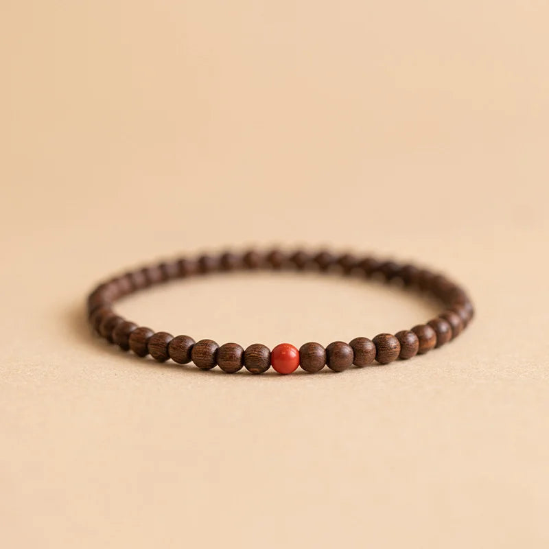 Natural Sandalwood Beaded Bracelet – Elegant Men's Accessory | Accessorio Uomo Elegante