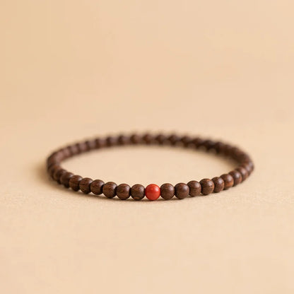 Natural Sandalwood Beaded Bracelet – Elegant Men's Accessory | Accessorio Uomo Elegante
