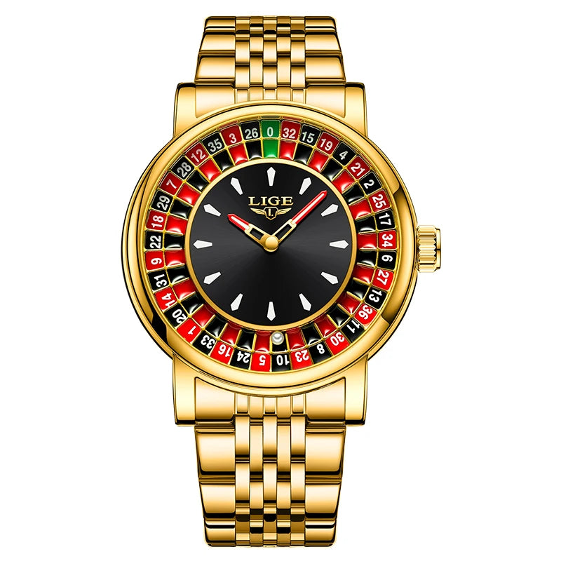 DRAVEN — Roulette Motion –  Men’s Rotating Dial Watch with Arabic Numerals