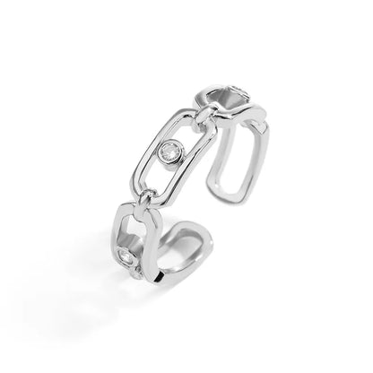 18K Gold Geometric Zircon Ring