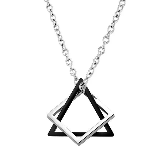 DRAVEN — Geometric Triangle Couple Necklace – Stainless Steel Jewelry for Men and Women