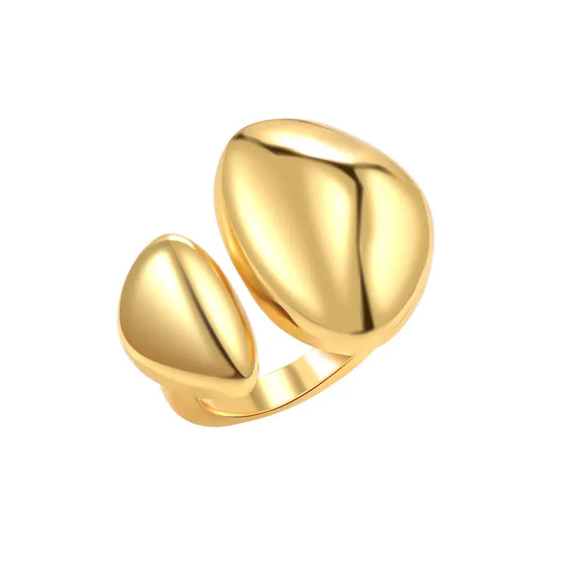 Minimalist Double Oval Gold Ring – Elegant Men's Accessory | Accessorio Uomo Elegante