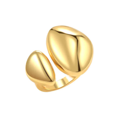 Minimalist Double Oval Gold Ring – Elegant Men's Accessory | Accessorio Uomo Elegante