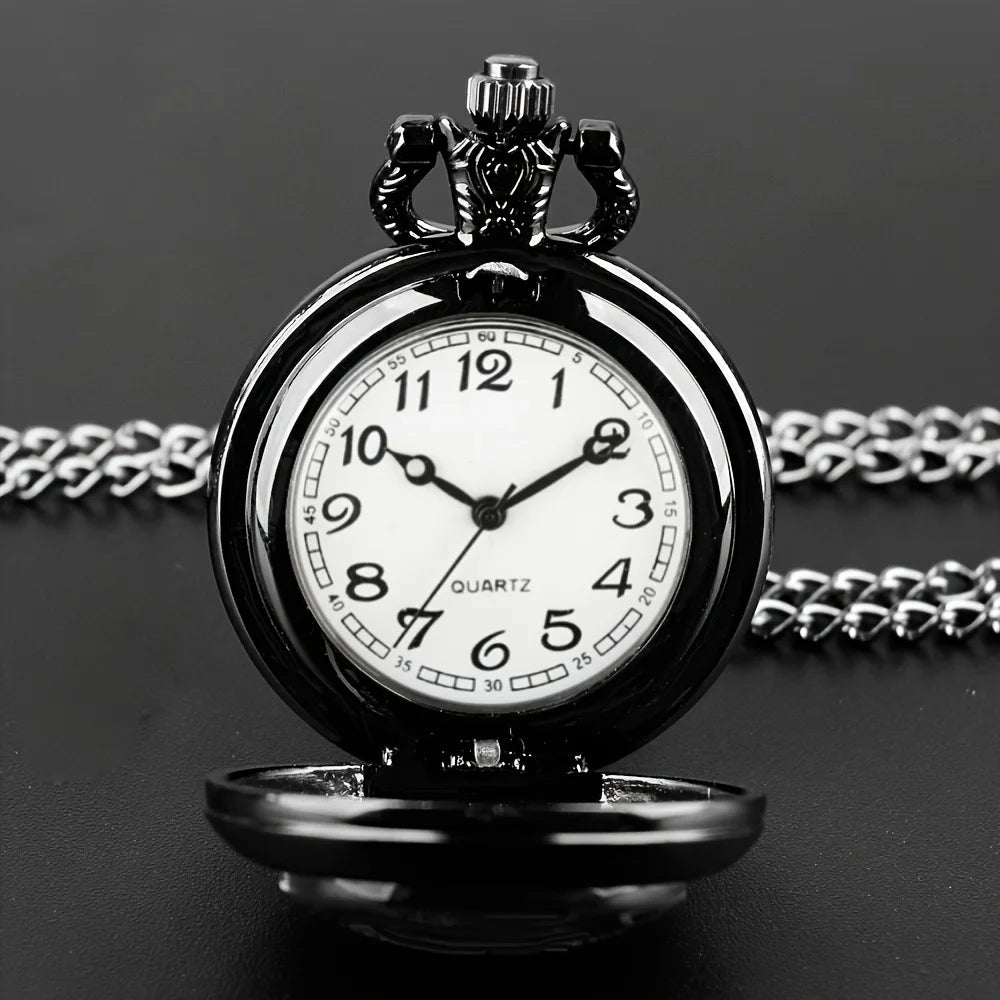 Dark Wing – Gothic Raven Pocket Watch with Necklace Chain – Elegant Men's Accessory | Accessorio Uomo Elegante