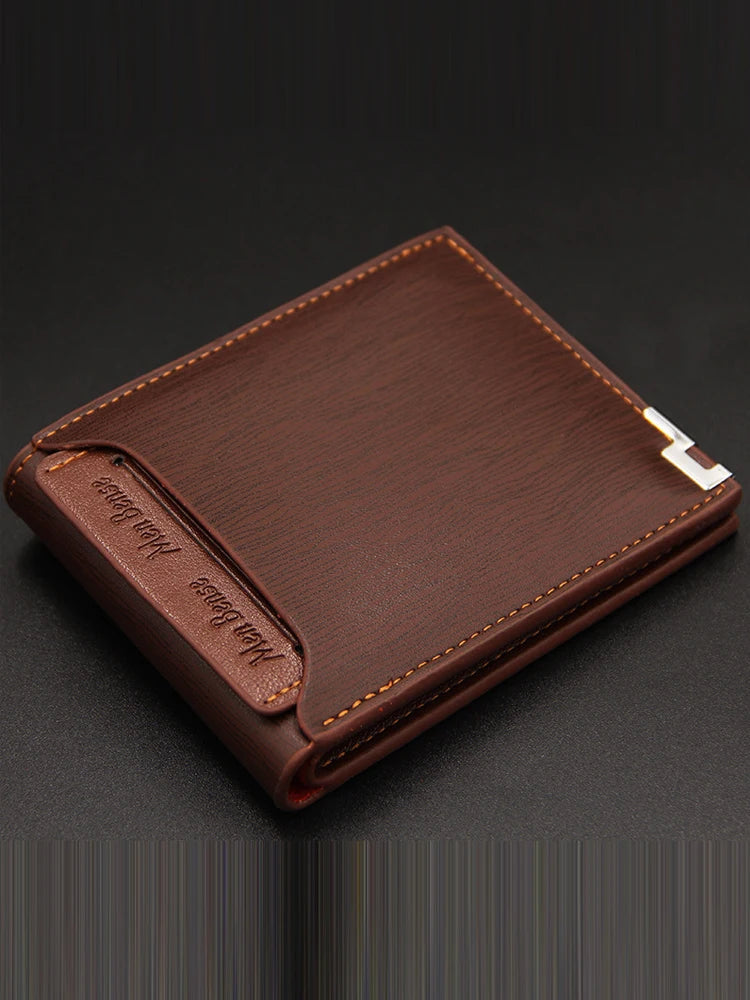 Luxury PU Leather Wallet Men Slim Short Design – Elegant Men's Accessory | Accessorio Uomo Elegante