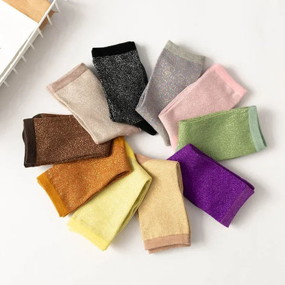 Gold & Silver Glitter Socks – Women’s Korean Fashion Style